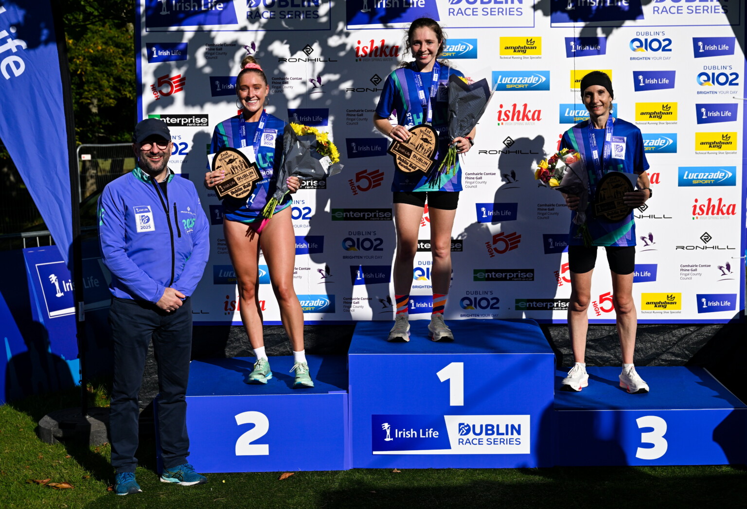 Dublin Run Women’s top 3, from left, second place finisher Meabh Brannigan of ...